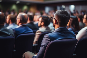 Audience in conference hall from behind