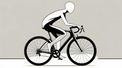 Fototapeta premium illustration of people cycling on the road and mountains