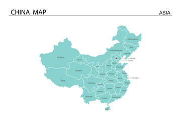 China Map have all province and mark the capital city