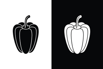 Fresh Paprika Icon Silhouette. Perfect for Health & Food Branding