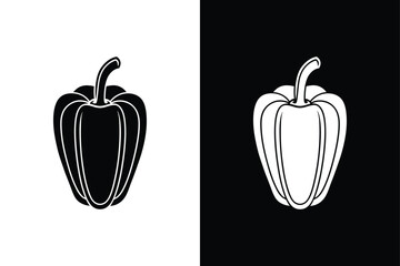 Paprika Glyph Icon. Bold and Fresh Vegetable Silhouette Design
