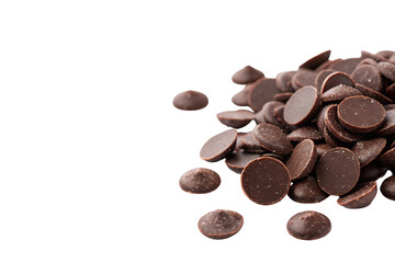 Obraz premium Dark Chocolate Chips on Transparent Background