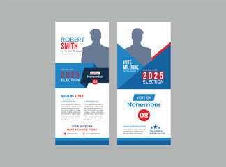  election campaign rollup template for political election voting publicity banners.