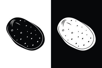 Potato Icon Silhouette Editable Vector for Web and Print