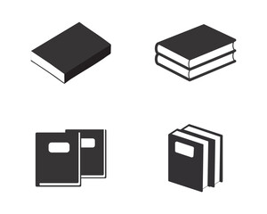 Book icon set. Literature book icons collection. Closed book icon vector illustration, e-book, back to school, library sign, Study concept symbol, Learning sign, Book clipart.