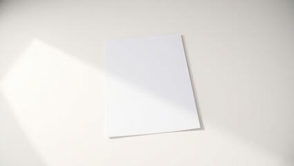 Blank White Paper on a White Surface