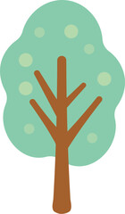 木 シンプル 単体 イラスト  緑　ベクター