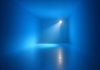 blue gradient abstract background of empty blue room in 3d background with spotlight on stage. , isolated on white background,  , copy space for text,