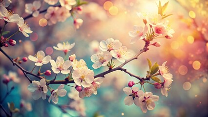 Vintage Spring Outline: Blooming Flowers & Pastel Hues