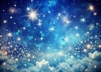 Obraz premium Vintage Star Map: Abstract Blue Animated Background with White Dots, Subtle Zoom Loop
