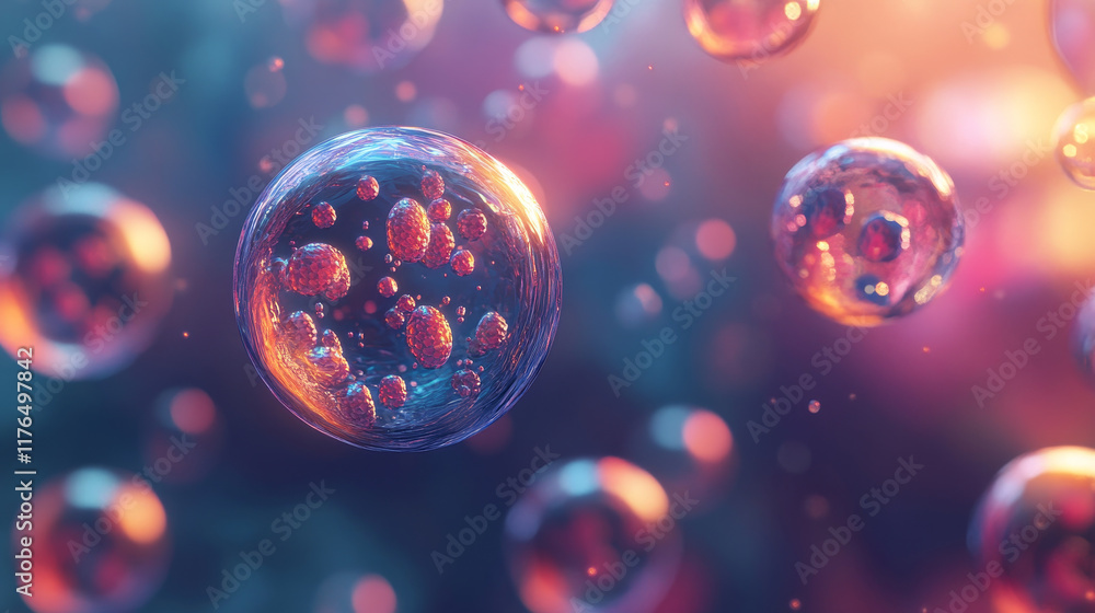 Poster molecule background with science molecular structure pattern, genetics biotechnology medicine vector