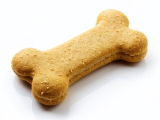 Vintage Style Dog Biscuit Photo: Bone-Shaped Treat on White Background