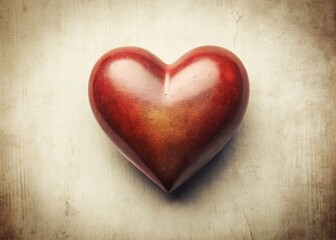 Obraz premium Vintage Style Heart on White Background - Romantic Stock Photo