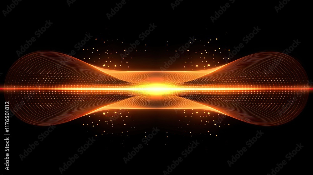 Poster abstract concept of space and technology with futuristic grids and glowing lines, offering space in 
