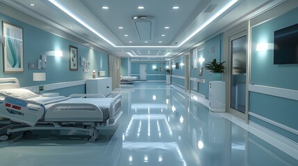 Obraz premium Interior background of the patient's room.