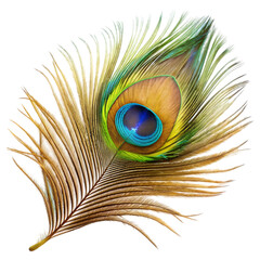 Obraz premium peacock feather isolated on white background