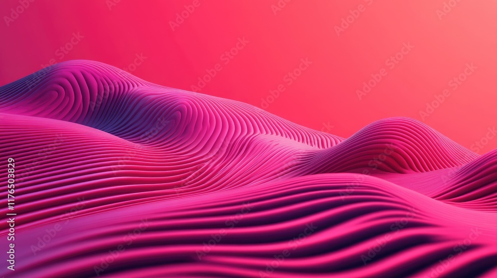 Poster abstract lines forming organic, flowing curves against a soft gradient background, with an open area