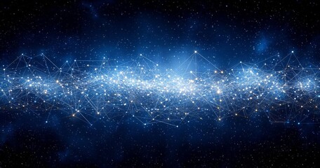 Obraz premium View of technology planet of data with dots connections. , isolated on white background, , copy space for text,