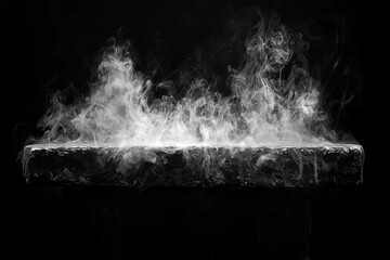 White natural steam smoke effect on solid black background with abstract blur motion wave swirl use for overlay in vapor cigarette