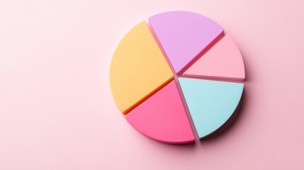 Obraz premium a colorful pie chart on a pink surface