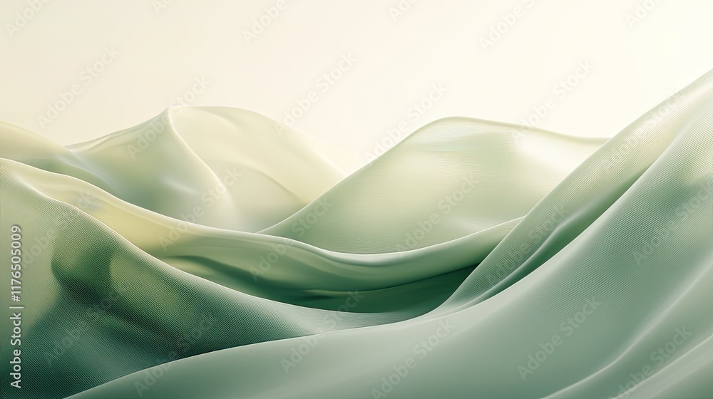 Poster abstract soft green gradient with overlapping tones of moss, lime, and emerald, forming a calming co
