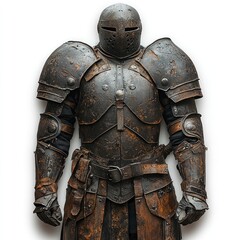 Naklejka premium Rusty medieval knight's armor, full body.