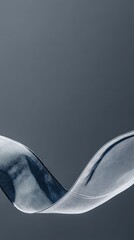 Abstract Blue Textile Swirl  Elegant Fabric Flow  Gray Background  3D Render