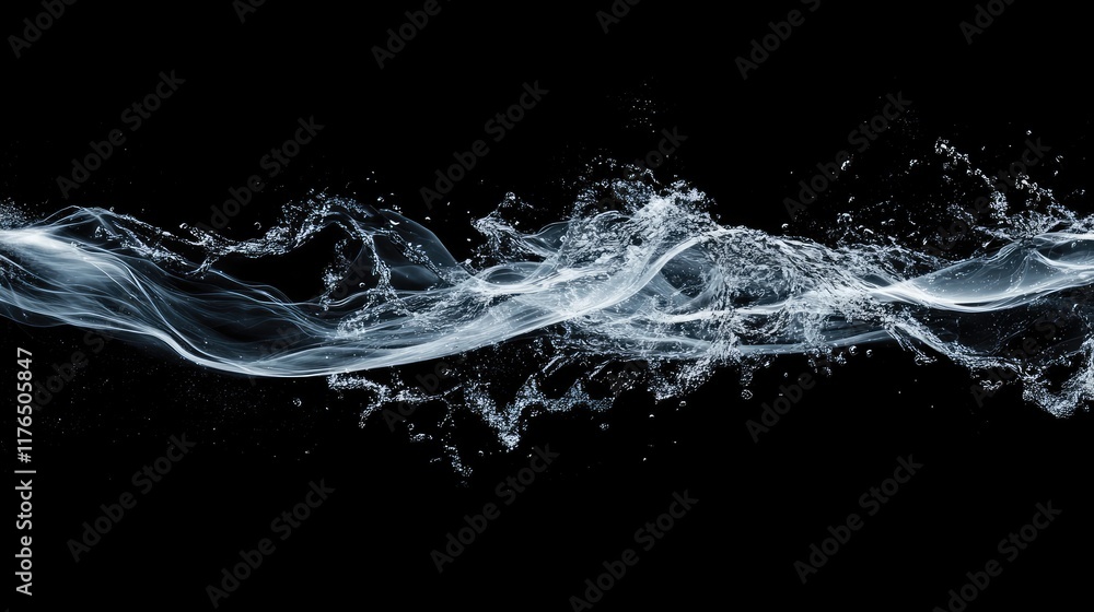 Aufkleber abstract water splash effect with smooth, flowing ripples, forming patterns of motion with clear spa