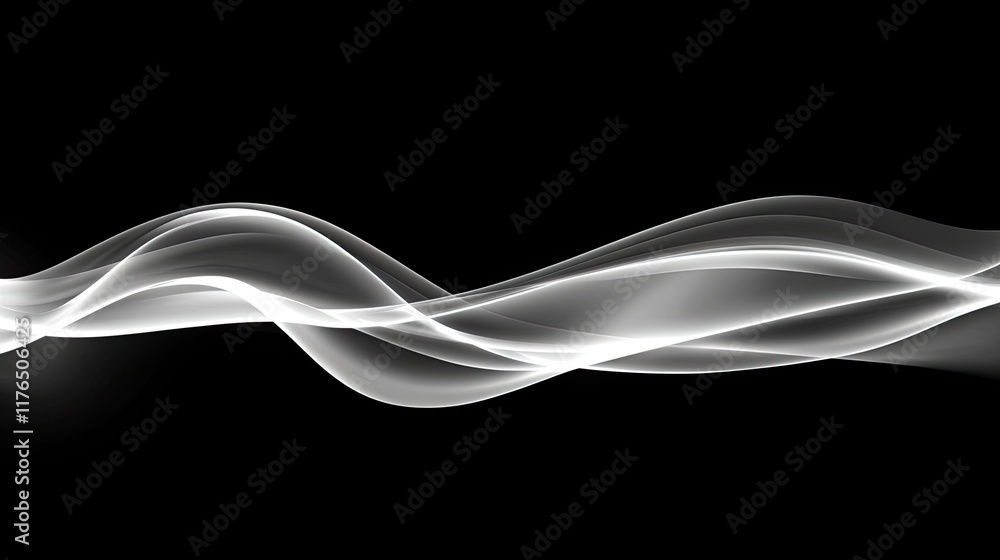 Aufkleber a cloud of gray smoke swirling in abstract patterns, fading softly against a dark background, with e