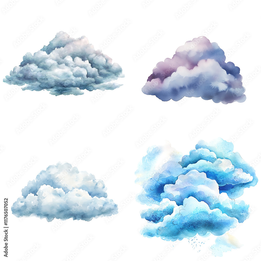 Aufkleber dynamic cloud illustrations digital artwork nature artistic overhead view creative concepts for visu