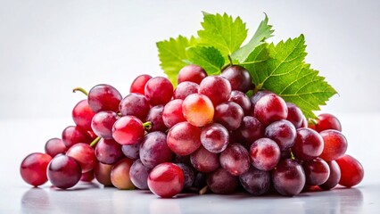 Vintage Style Red Grapes Isolated on White Background - High-Resolution Stock Photo