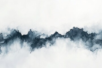 The smooth transition from deep blue to soft gray creates a feeling of depth and tranquility on a watercolor background. Grunge texture.