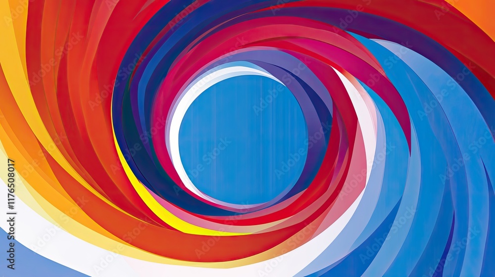 Poster a vibrant abstract concept with colorful spiral patterns symbolizing motion, with smooth space for l