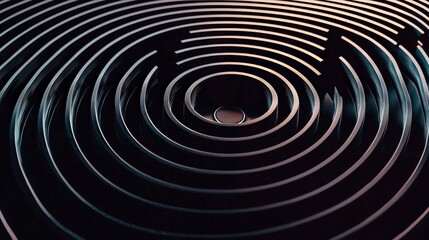 Fototapeta premium Abstract Spiral Maze Futuristic 3D Render Technology Design