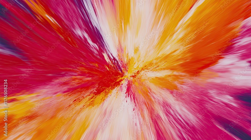 Poster a vibrant and energetic abstract wallpaper with splashes of color forming chaotic patterns, leaving 