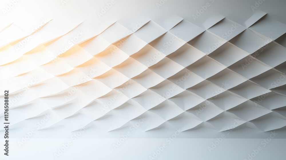 Poster abstract white diamond pattern wall texture modern 3d render geometric background