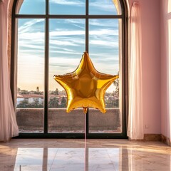Golden Star Balloon  Party Decor  Celebration  Festive  Indoor  Luxury