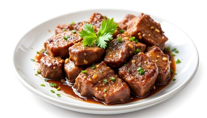 Delicious Asian Style Beef Stew with Garlic and Parsley
