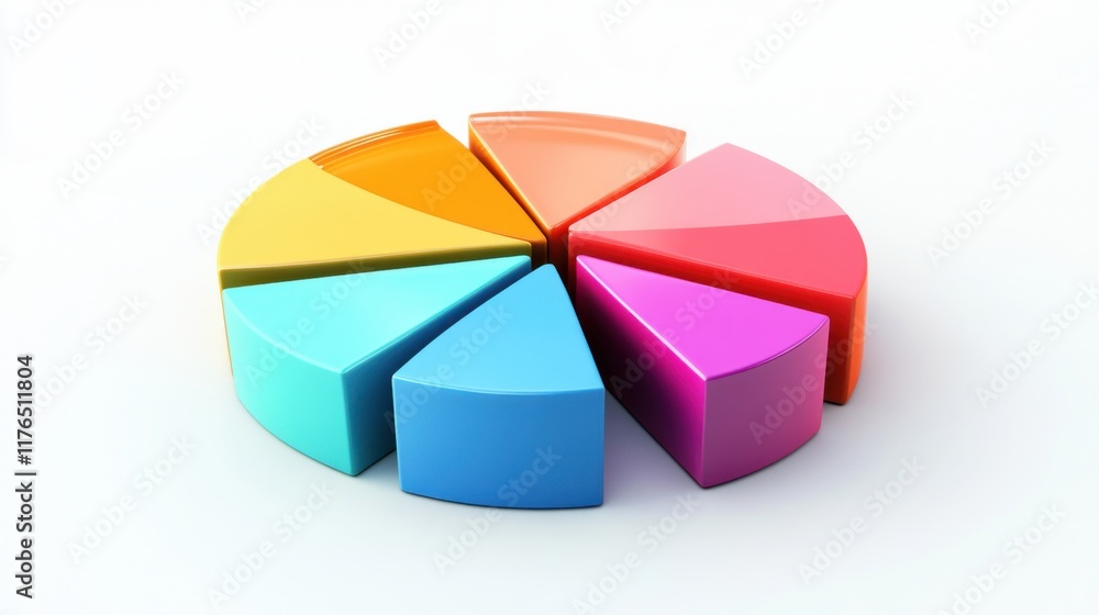 Poster a colorful pie chart with a few pieces missing