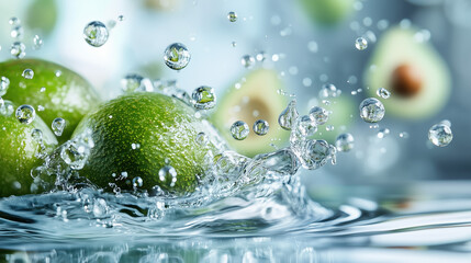 Vibrant glowing background featuring Fresh Avocado Extracts for wellness and business-focused advertisements.