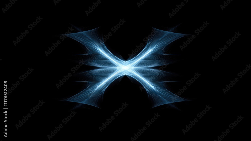 Poster subtle, flowing lines crossing over each other with a glowing effect, offering a minimalist design w