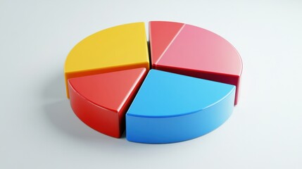 Fototapeta premium a pie chart with four sections of different colors