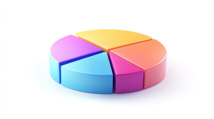 Fototapeta premium a colorful pie chart on a white surface