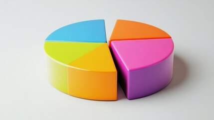 Obraz premium a colorful pie chart on a white surface