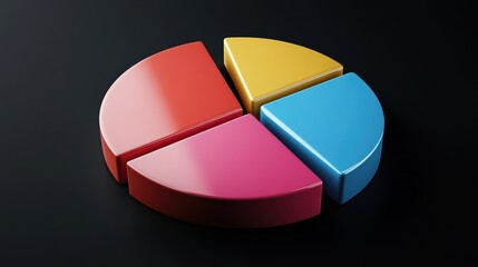 Obraz premium a pie chart with four sections of different colors