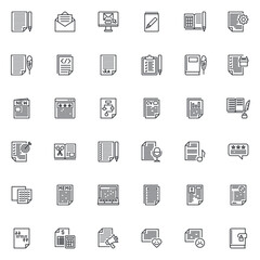 Write line icons set