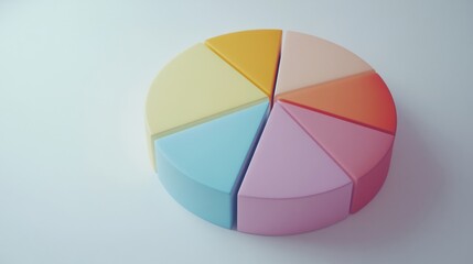 Obraz premium a colorful pie chart on a white surface