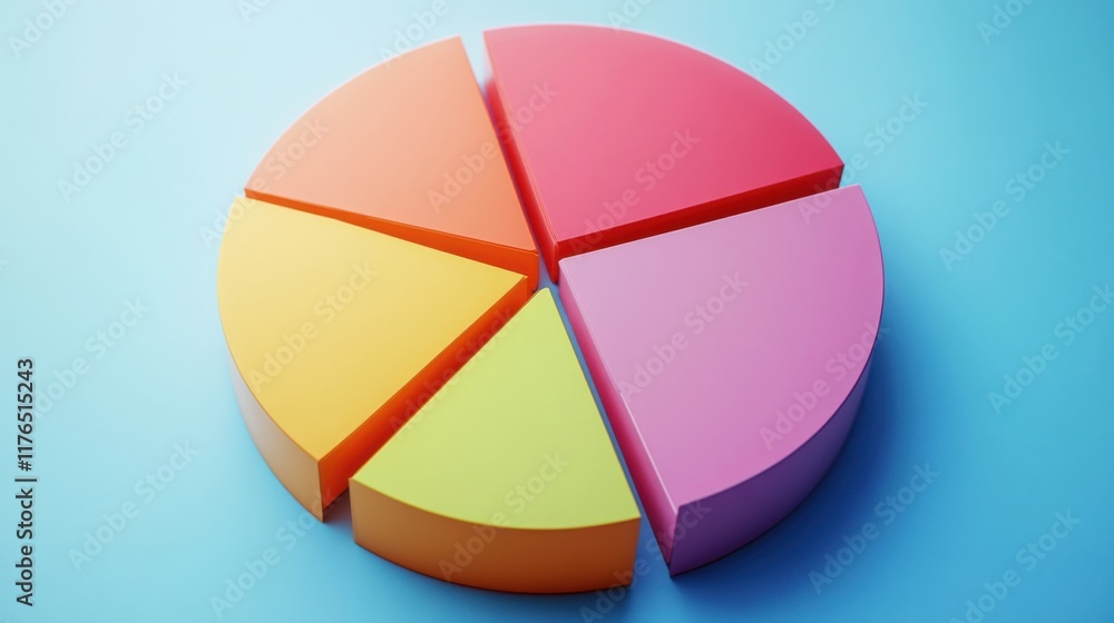 Poster a pie chart with four sections of it