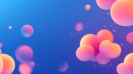 Fototapeta premium Abstract Colorful Spheres Floating in Blue Space