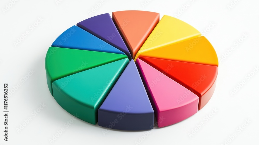 Poster a colorful pie chart with a white background